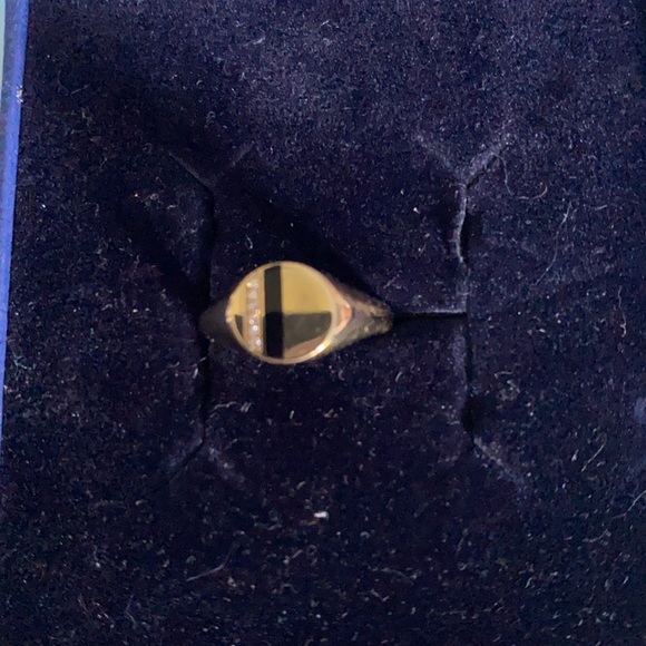 EF COLLECTION 14K Rose Gold Enamel Stripe Ring - - Picture 4 of 9